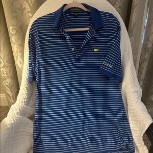 Masters Blue Striped Polo Shirt- Men’s medium